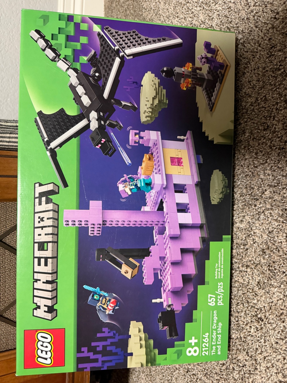 Lego Minecraft Purple, Black, Green Ender Dragon & Island Playset
